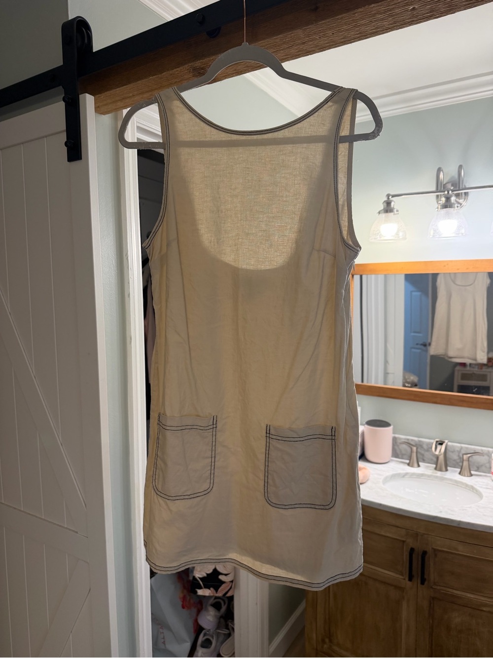 Urban Outfitters Beige Tank Pocket Shift Dress